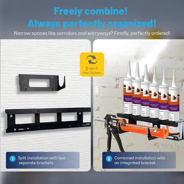Silicone Gun Holder, Multifunctional Silicone Cartridge Storage Rack, Wall-Mounted Metal Tube Organizer Rack For Caulking Tubes
