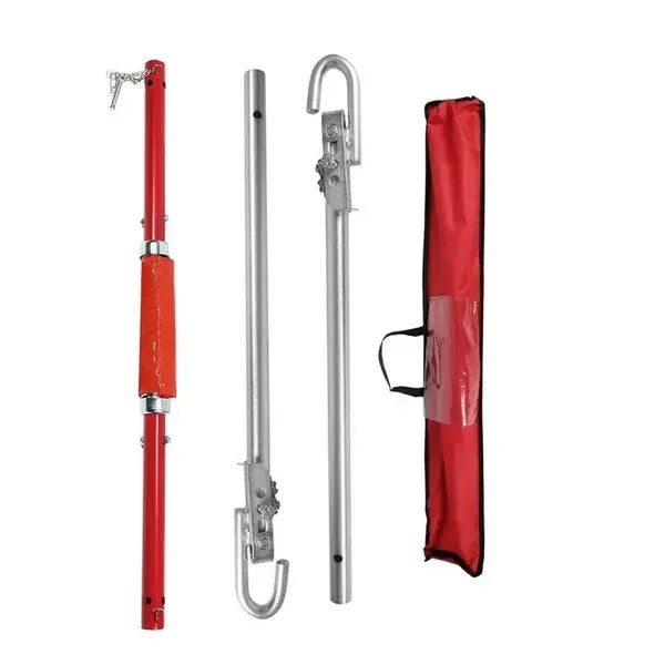 Heavy-Duty 3T Car Tow Bar With Spring Damping - 3000kg Capacity - Easy Installation, Red For High Visibility, Includes Portable Storage Pouch - Ideal For Roadside Breakdown Assistance