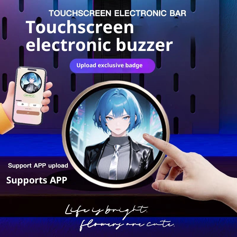 Smart Electronic Bar Carry-on Decoration Trendy  Two-dimensional Badge