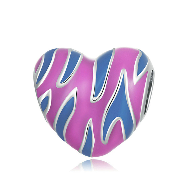 Animal-themed Colorful Heart-shaped Large-hole Beads For DIY Bracelet Accessories