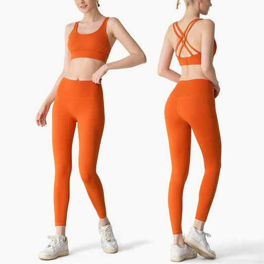 Cross Beauty Back Exercise Bra Peach Hip High Waist Yoga Clothes For Women
