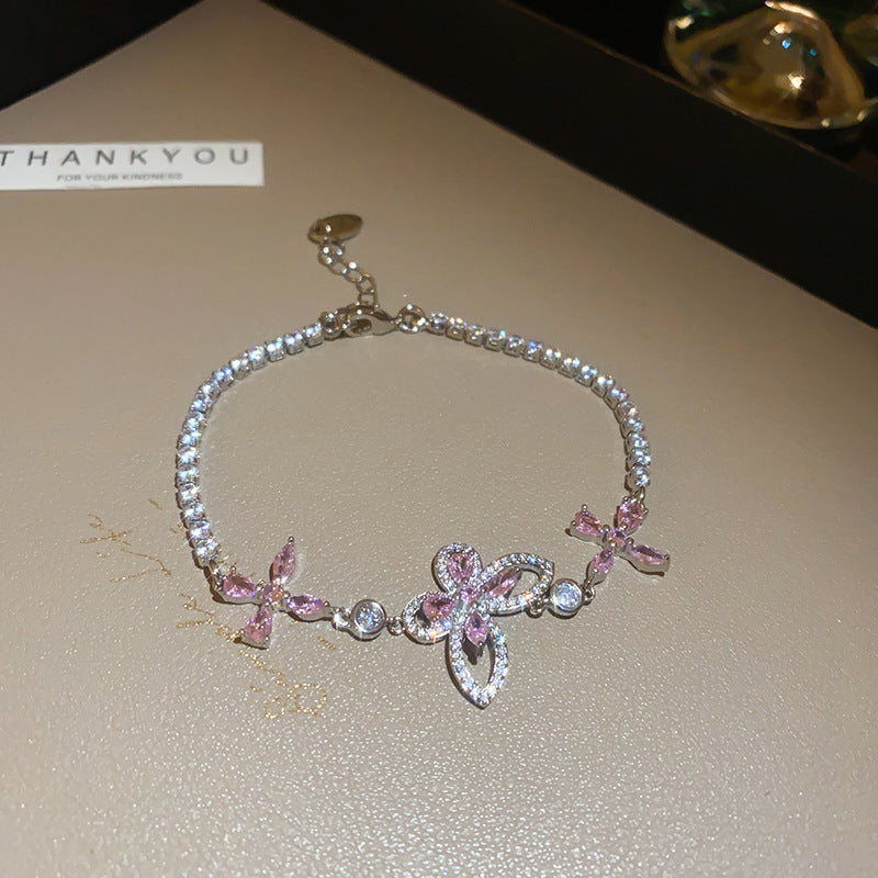 Round Circle Cubic Zirconia Slider Bracelet Retro Ins Luxury Exquisite Bangle Dainty Fashion Jewelry