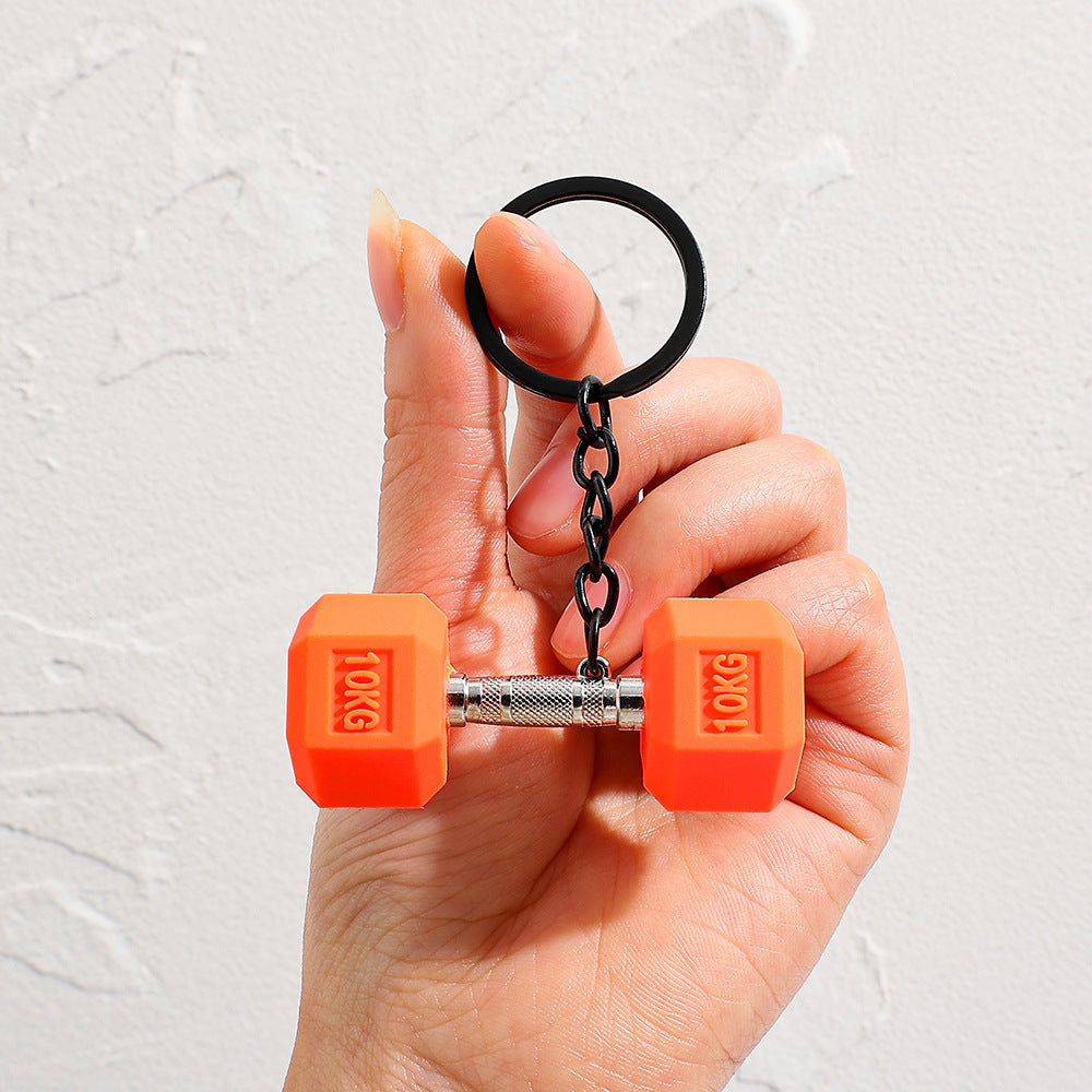 Fitness Dumbbell Keychain Pendant Couples Car  Bag Key Chain  Sports Charm Ornament
