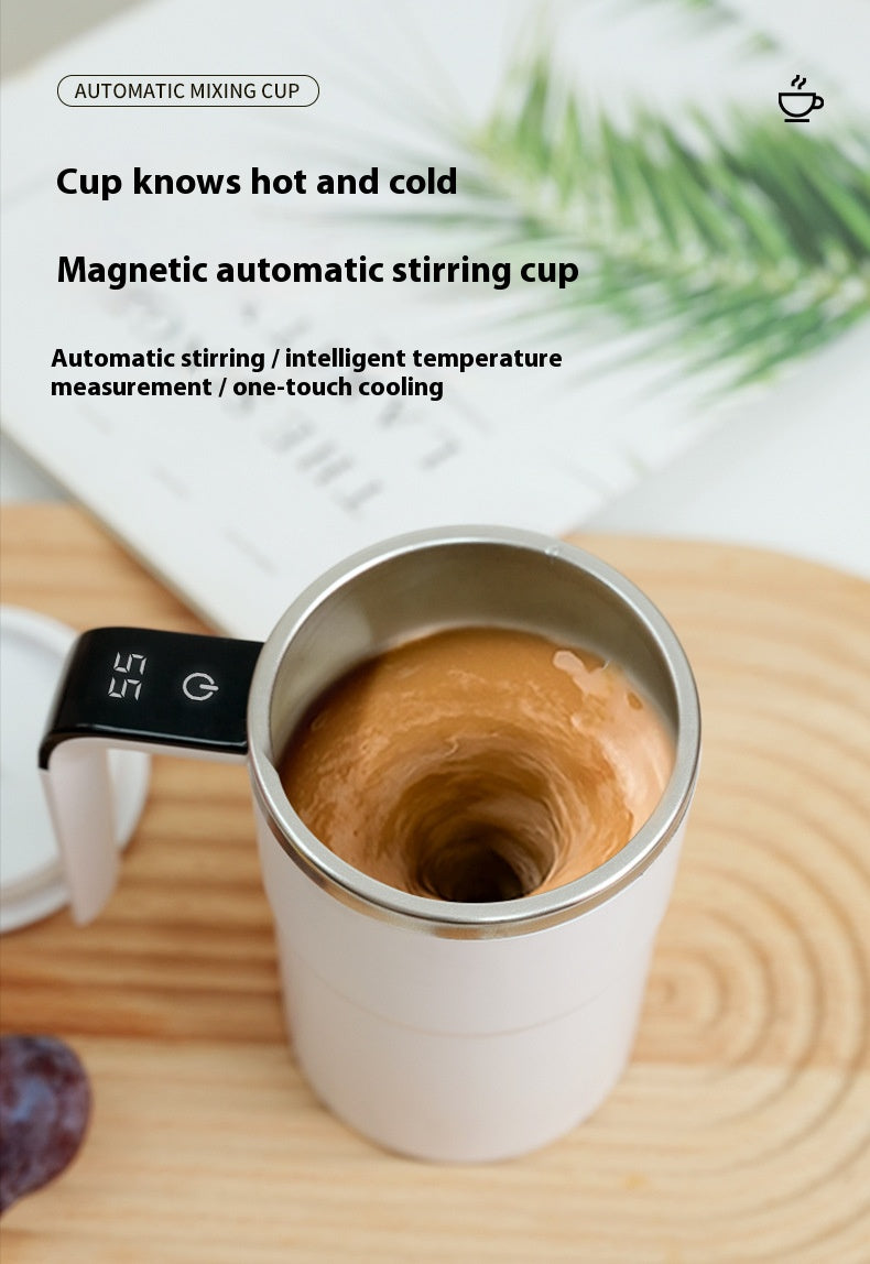 Smart Temperature-measuring Magnetic Automatic Stirring Cup, Electric Portable Coffee Cup, Milkshake Cup, Fitness Protein Shake Powder Cup