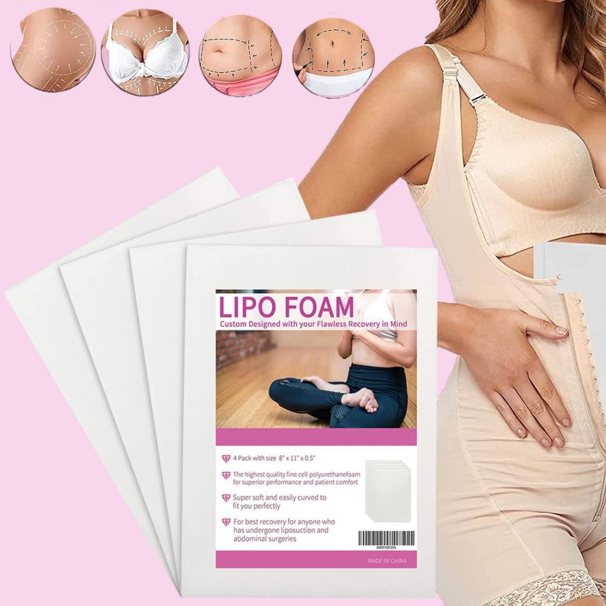Lithium Polymer Foam Pad For Post Liposuction Abdominal Recovery Bracing