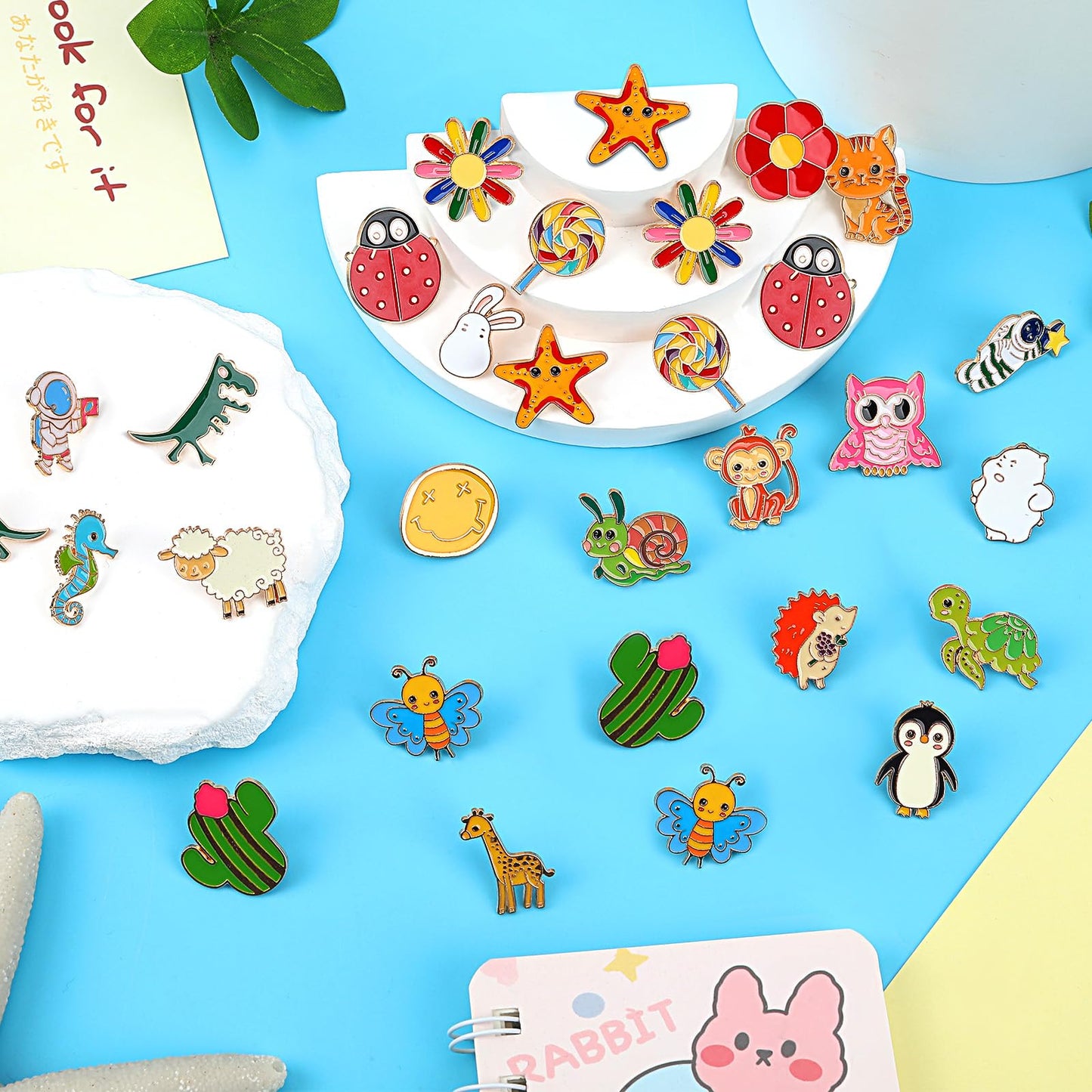 60Pcs Enamel Pins, Cute Funny Enamel Lapel Pins Bulk Set Cartoon Brooch Pins Button Badges For Backpacks Clothes Bags Hats Accessories, 30 Styles