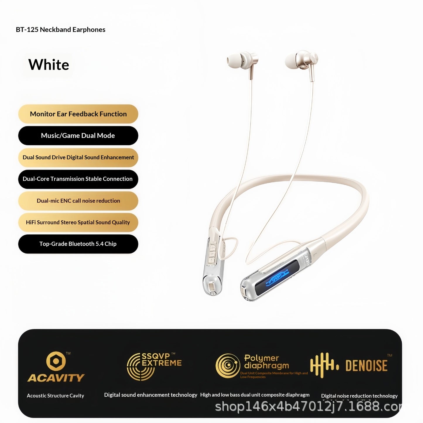 Wireless Neckband-style Multi-functional Stereo Smart Noise-canceling Sports Headphones