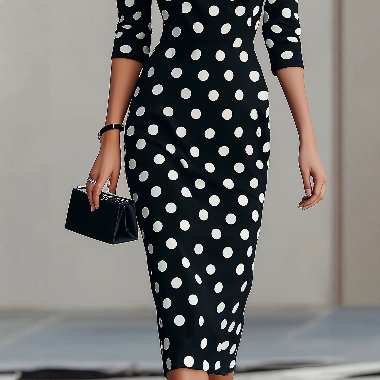 Elegant Polka-dot Fashion Dress For Women