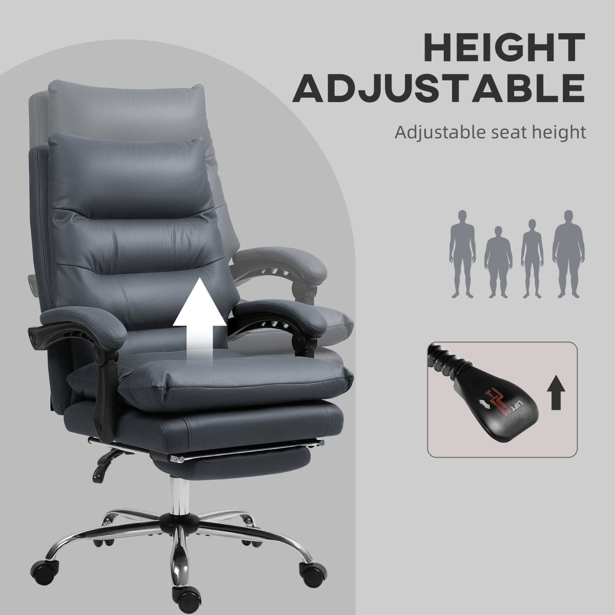 Microfibre Massage Office Chair, Heated Reclining Chair With Footrest