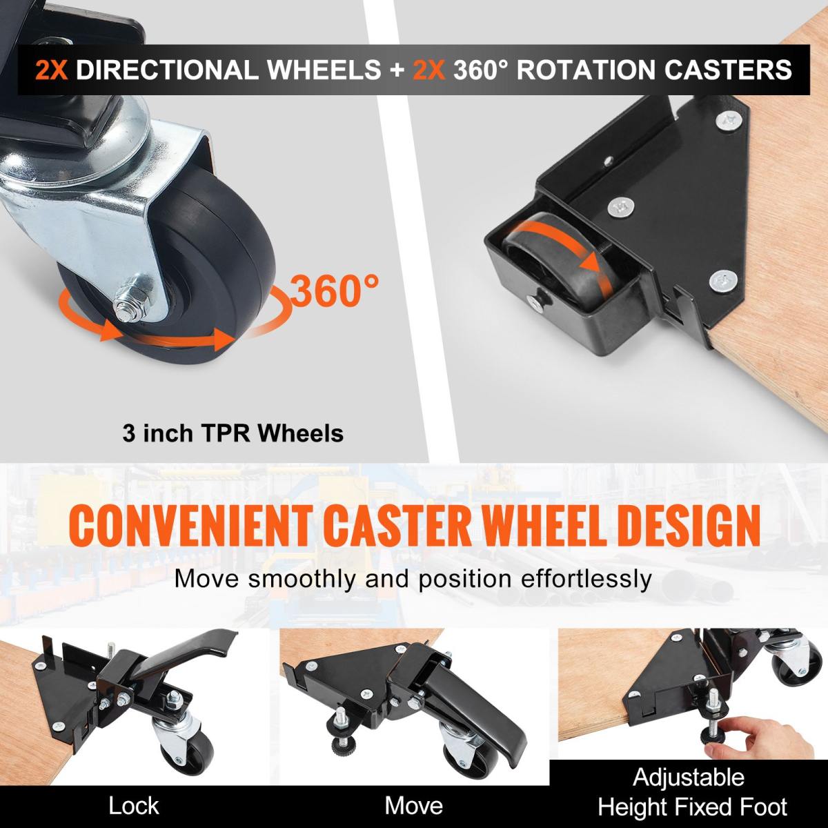 Mobile Base Heavy Duty Universal Stand 400 Lbs Capacity For Tools Machines