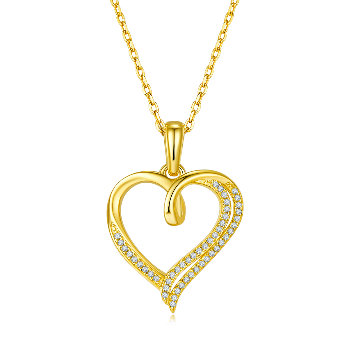 4g S925 Sterling Silver 49 Stones Moissanite Heart Necklace 45cm  Asymmetric Double Row Pendant With GRA Certificate, Platinum Plated Romantic Jewelry Gift Box Set For Women