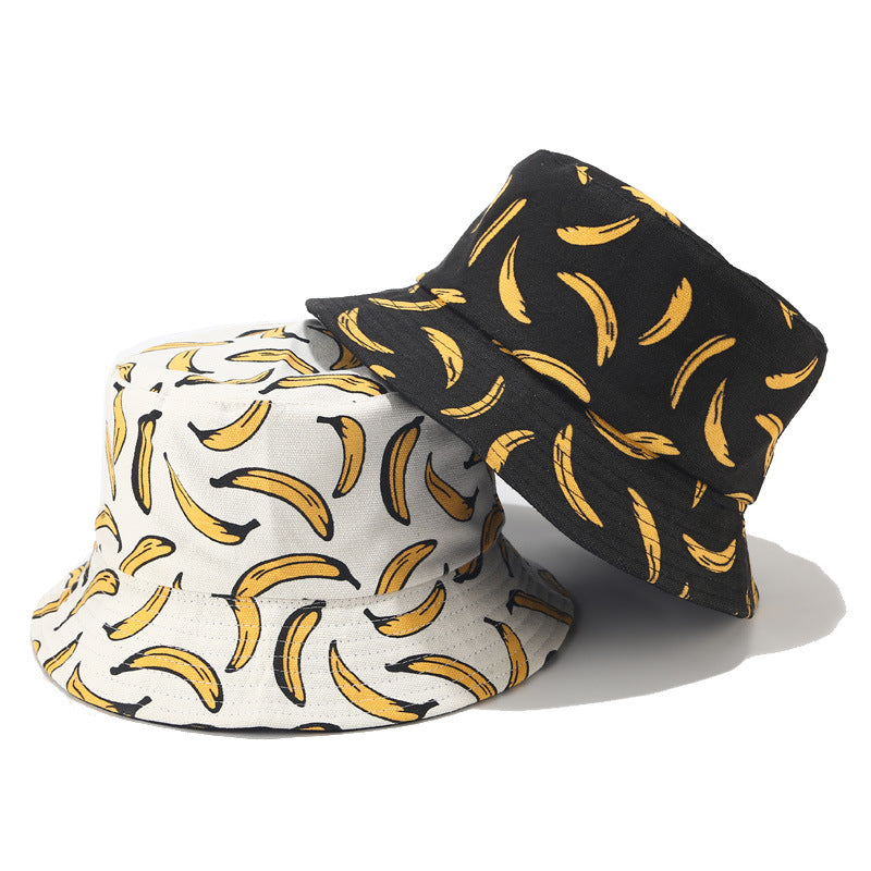 Men's And Women's Matching Fun Fruit Print Simple Casual Fisherman Hat For Summer Breathable And Versatile Double-sided Wearable Bucket Hat Suitable For Outdoor Daily Commuting