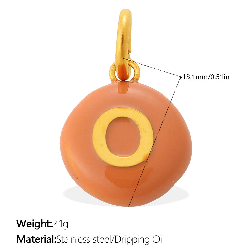 Dopamine Color Blending 26 Letter Bead Bead Pendant - Stainless Steel - Suitable For DIY Hand Chains And Necklaces Accessories