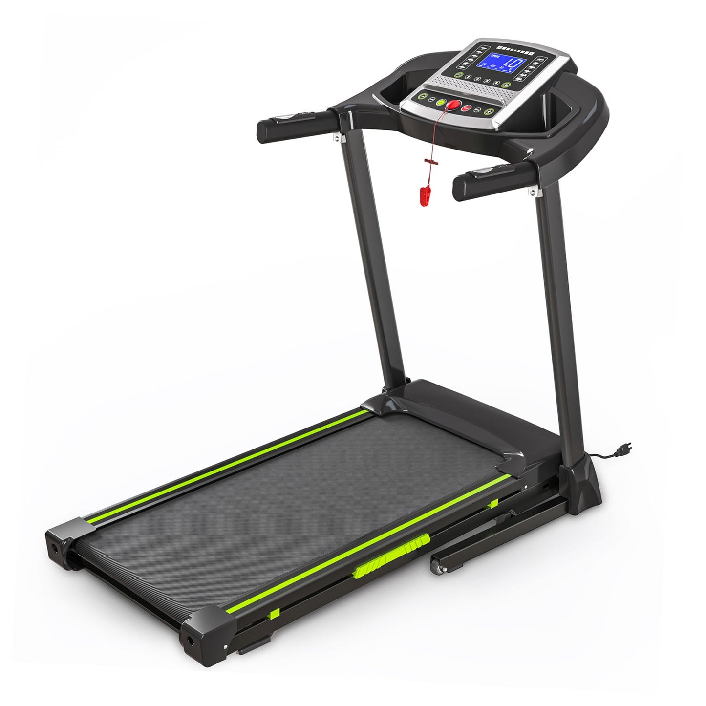 3.5  Portable Foldable Treadmill With Handles  Slope Home Walking Running Treadmill 0.5-7.5 MPH 330 Lb Weight Capacity