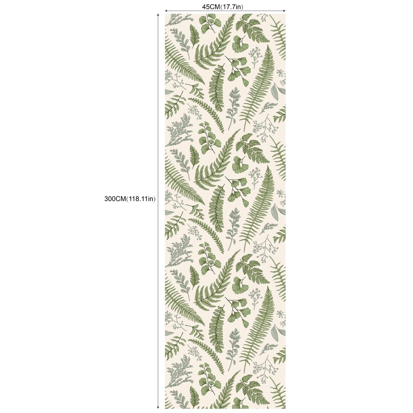 Removable Green Plants And Flowers Seamless Self-adhesive Wall Decor
