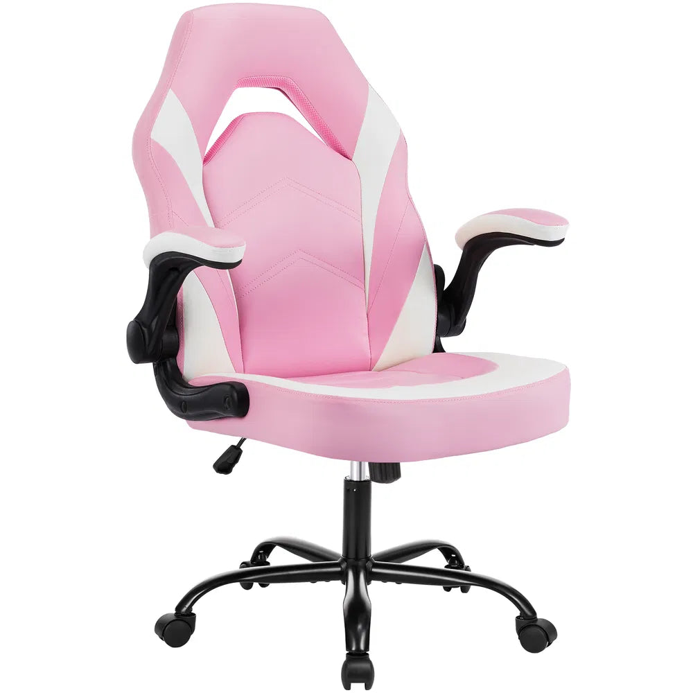 Ergonomic Office Computer Home Gaming Desk Chair Adjustable PU Leather Racing Chair Flip-up Armrest For Christmas Furniture