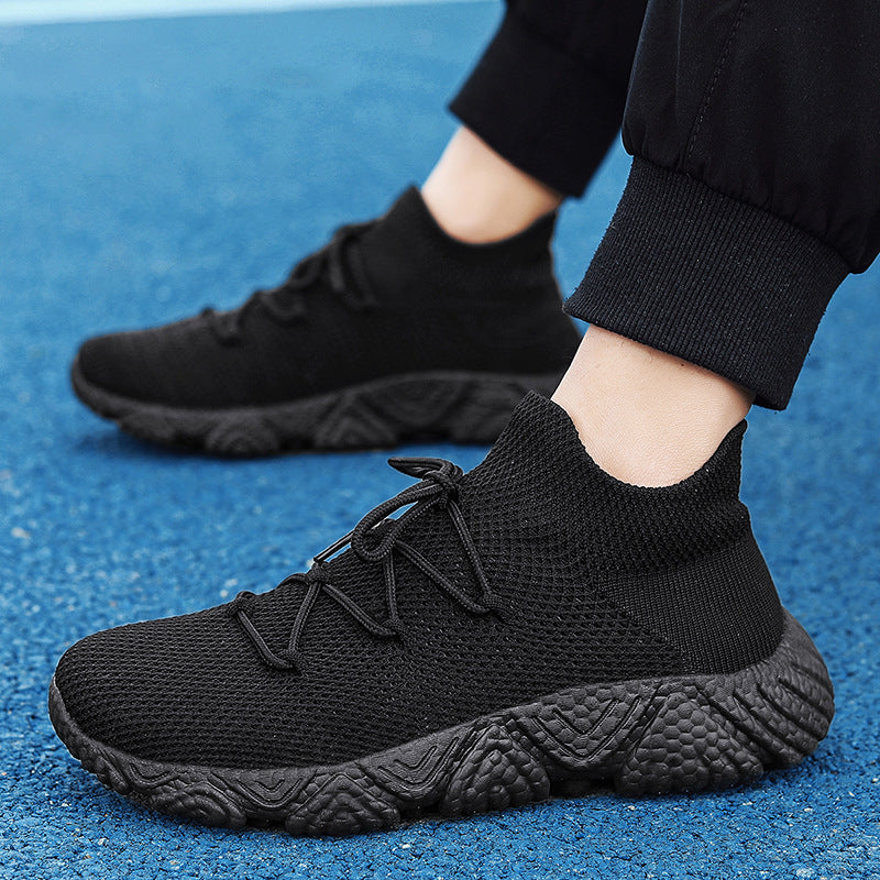 Outdoor Casual Shoes Thick-soled Flyknit Breathable Sneakers