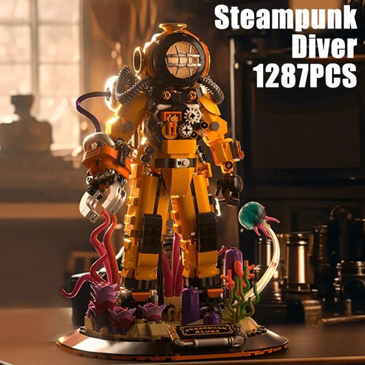 Steampunk Diver Small Particle Building Block Model Assembling Toys Storage