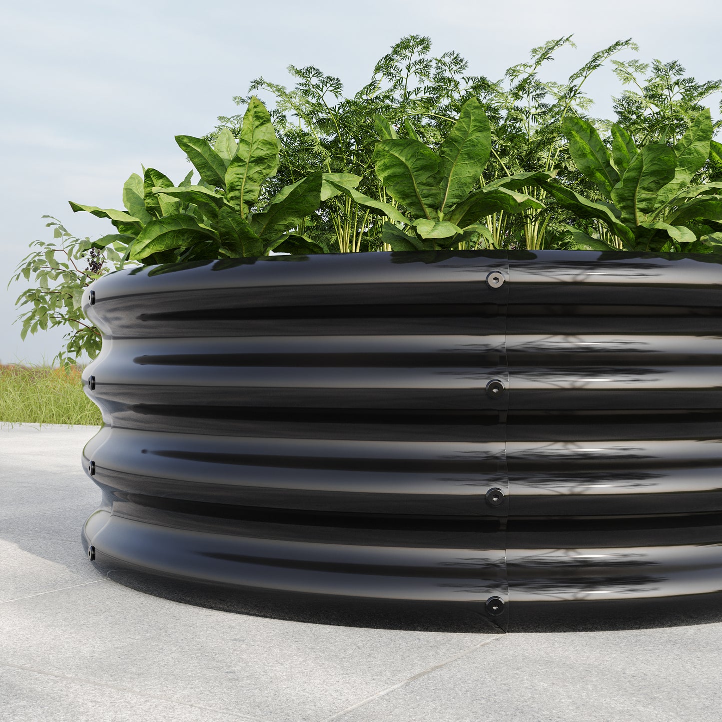 Galvanized Raised Garden Bed, Outdoor Planter Raised Garden Beds, Round Freedom Raised Garden Beds For Horticulture Vegetables, Fruits, Flowers