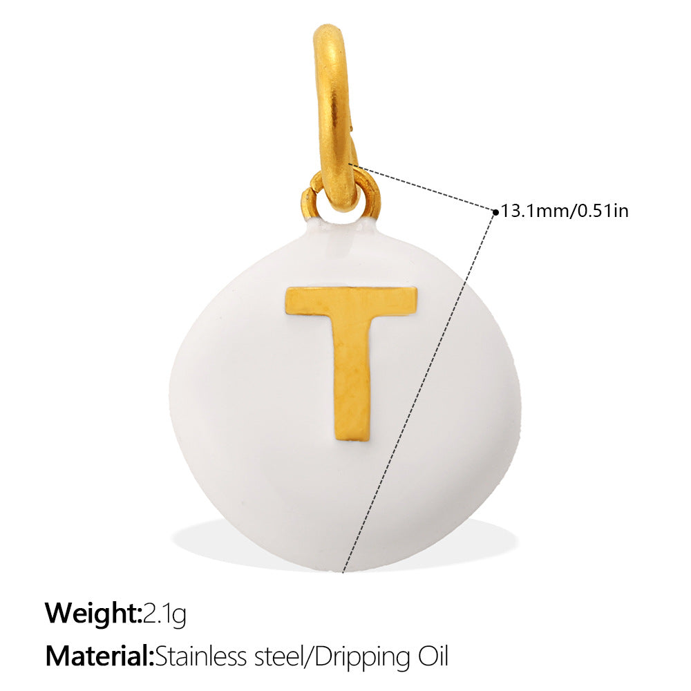 Dopamine Color Blending 26 Letter Bead Bead Pendant - Stainless Steel - Suitable For DIY Hand Chains And Necklaces Accessories