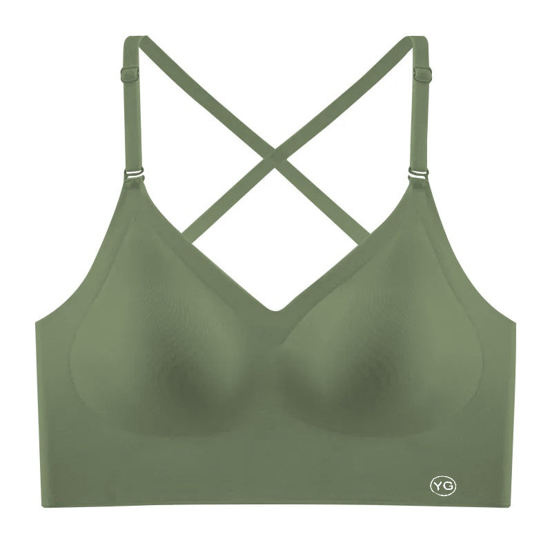 U-shaped Beauty Back Underwear Women's Small Chest Push-up Strap Chest Pad Backless Bra