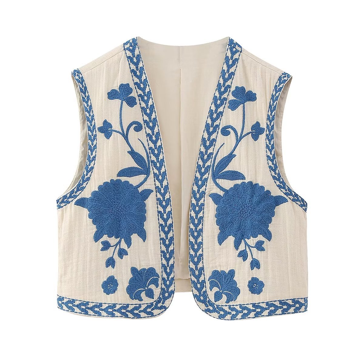 Summer Womens New Multi-color Embroidered Open-front Vest