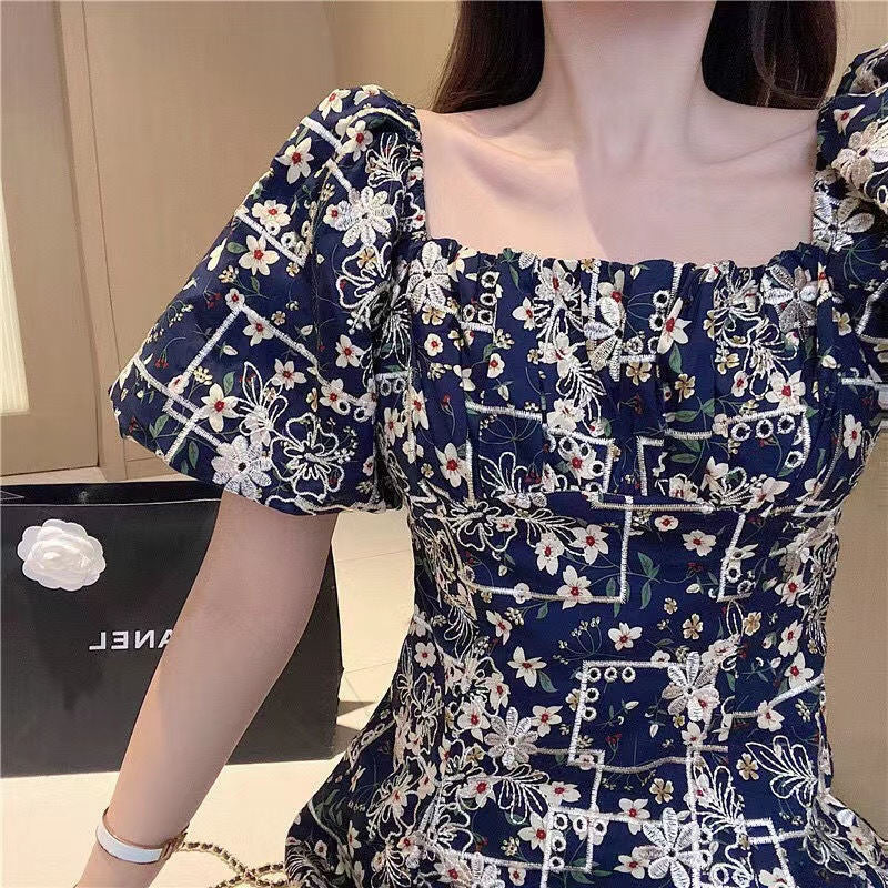 Korean-style Preppy Monet French First-love Platycodon Dress