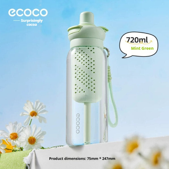Portable Dual-use Straw Cup With Tea Compartment