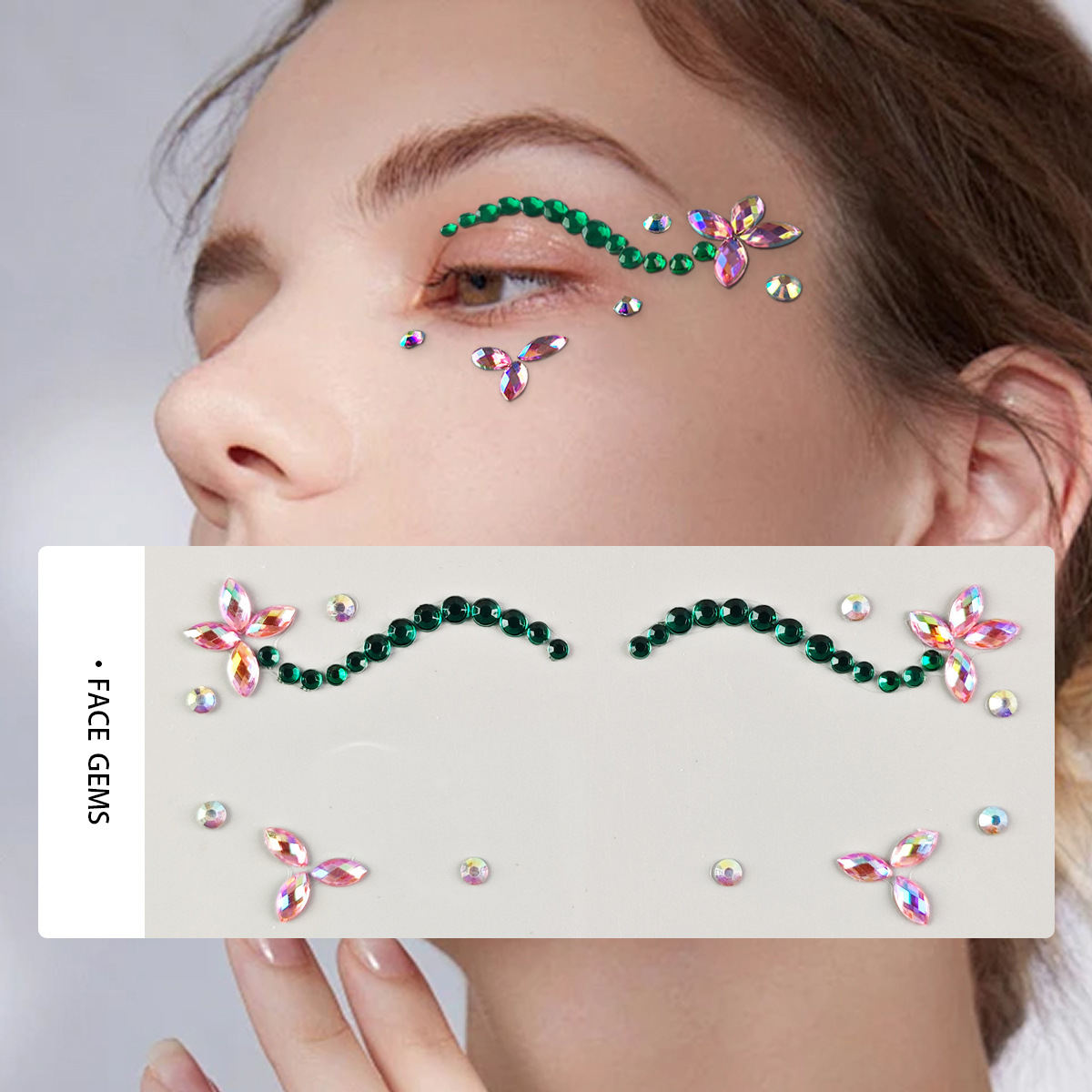Face Stick-on Crystals Butterfly Eye Makeup Pearl Light Diamond Tear Drill Stage Eye Drill