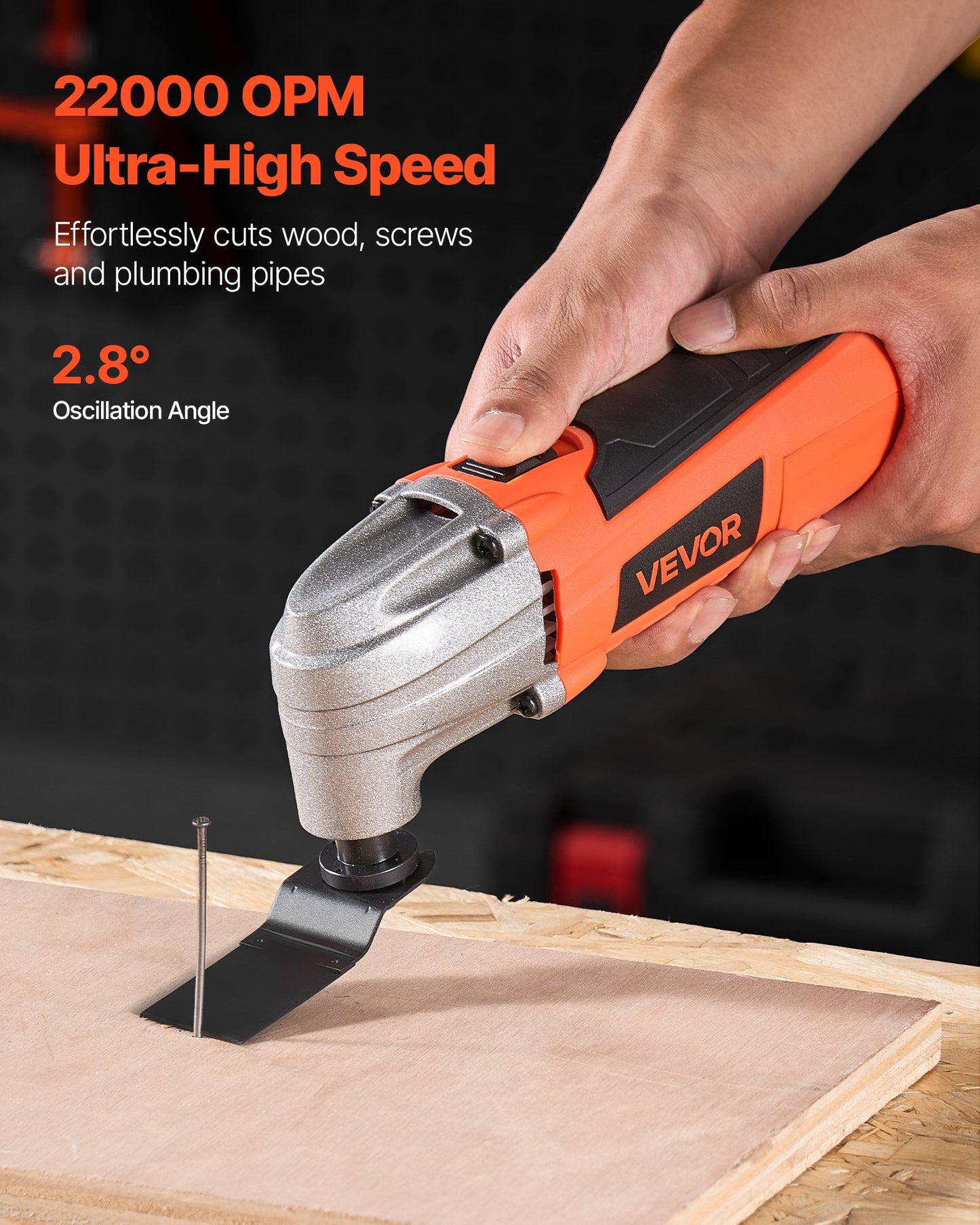 Oscillating Tool Multitool, 2.2Amps 22,000 OPM Electric Oscillating Multi Tool Kit Corded With 2.8° Oscillating Angle, 7PCS Saw Accessories For Cutting, Scraping, Sanding, Floor Stripping