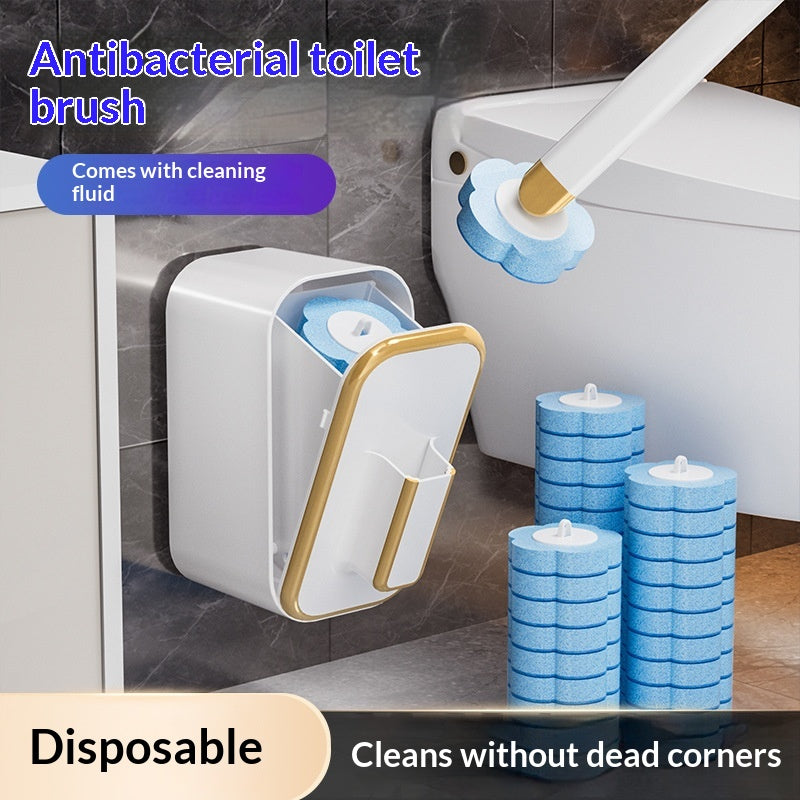 Disposable Toilet Brush Earless Gold-trimmed For Home Use