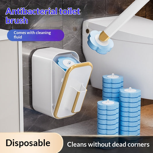 Disposable Toilet Brush Earless Gold-trimmed For Home Use