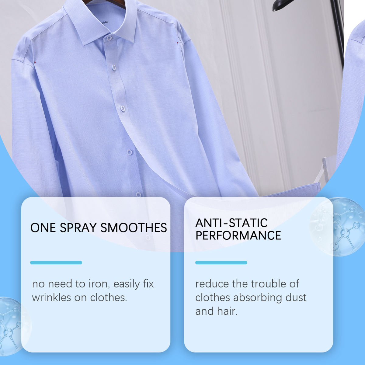 JAKEHOE Clothes Wrinkle Removal Anti-static Spray Ironing-free Spray Care Solution Wrinkle Removal Refreshing Not Oily
