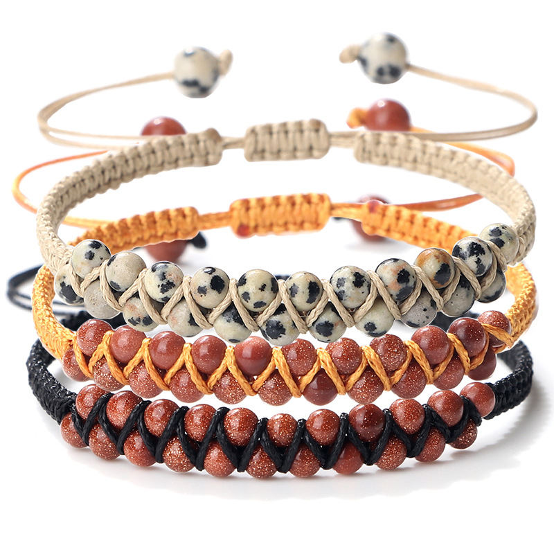 Personality National Fashion Accessories Friendship Rope Bracelet Double Row Beads Carrying Strap