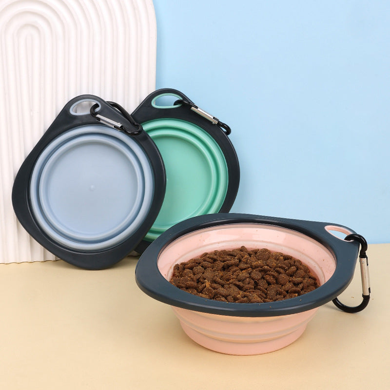 Candy Color Dog Folding Bowl Outdoor Travel Pet Feeding Food And Portable Drinking Water Cup For Puppy Small Large Animal Cats