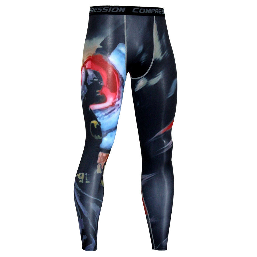 Sports Tights Men's Fitness Trousers Running Yoga Quick-drying Flower Compression Tights