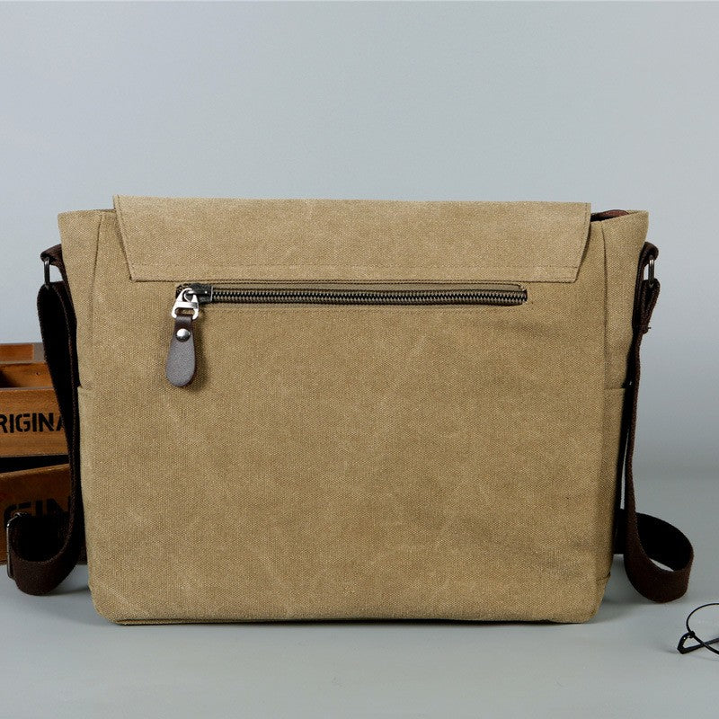 Men Canvas Leather Bag Messenger Satchel Military Travel Cross Body Shoulder Bag
