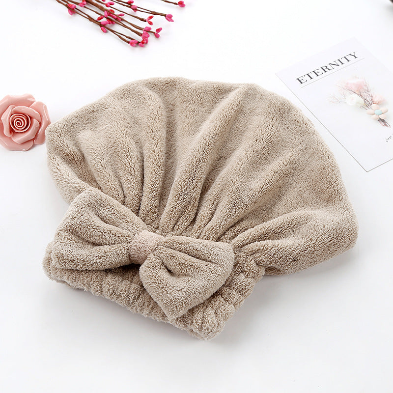 Bath And Dry Hair Cap Coral Fleece For Women