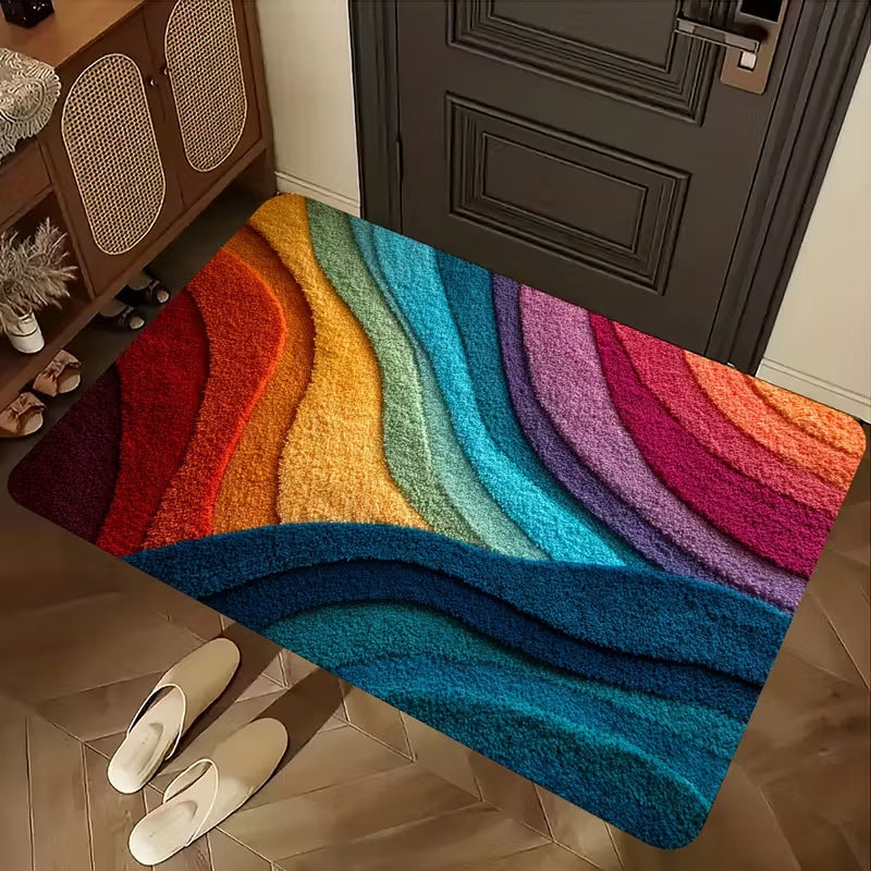 3D Visual Colorful Diatomaceous Earth Bath Mat For The Bathroom