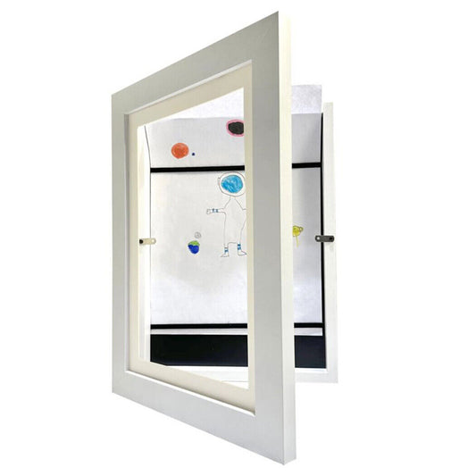 A4 Art Display Frame Kids Frames Photo Picture Crafts Drawing Storage Xmas Gifts-white