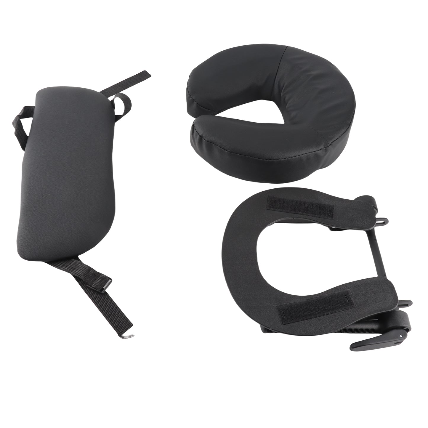 Beauty Bed Headrest Cradle U Shape Adjustable Folding Massage Table Face Cradle Pillow For Beauty Salon Black