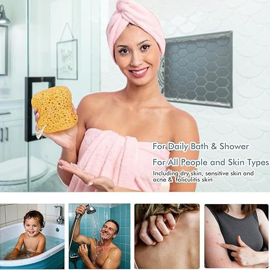 Cleaning Bath Sponge With Seaweed For Kids And Adults