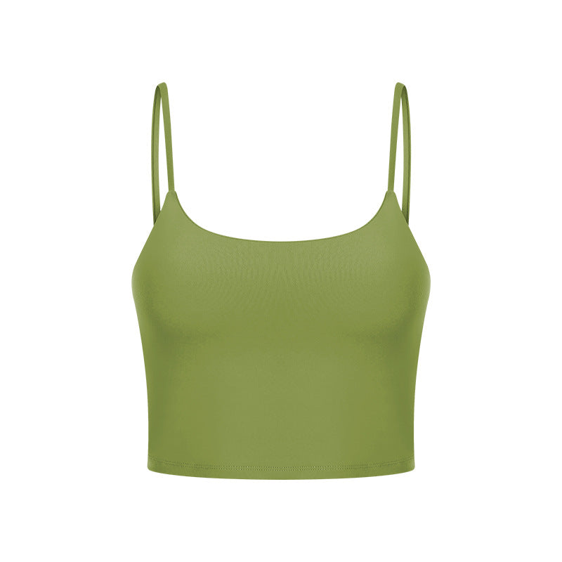 Push Up Shockproof Beauty Back Strap Sports Fitness Yoga Top With Chest Pad