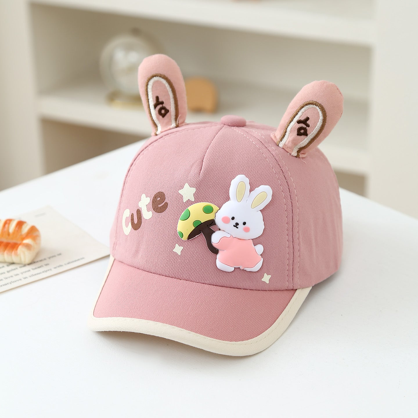 New Children's Hat - Korean Style Baby Three-dimensional Rabbit Ears Cartoon Mushroom Rabbit Baseball Cap For Both Boys And Girls For Outings