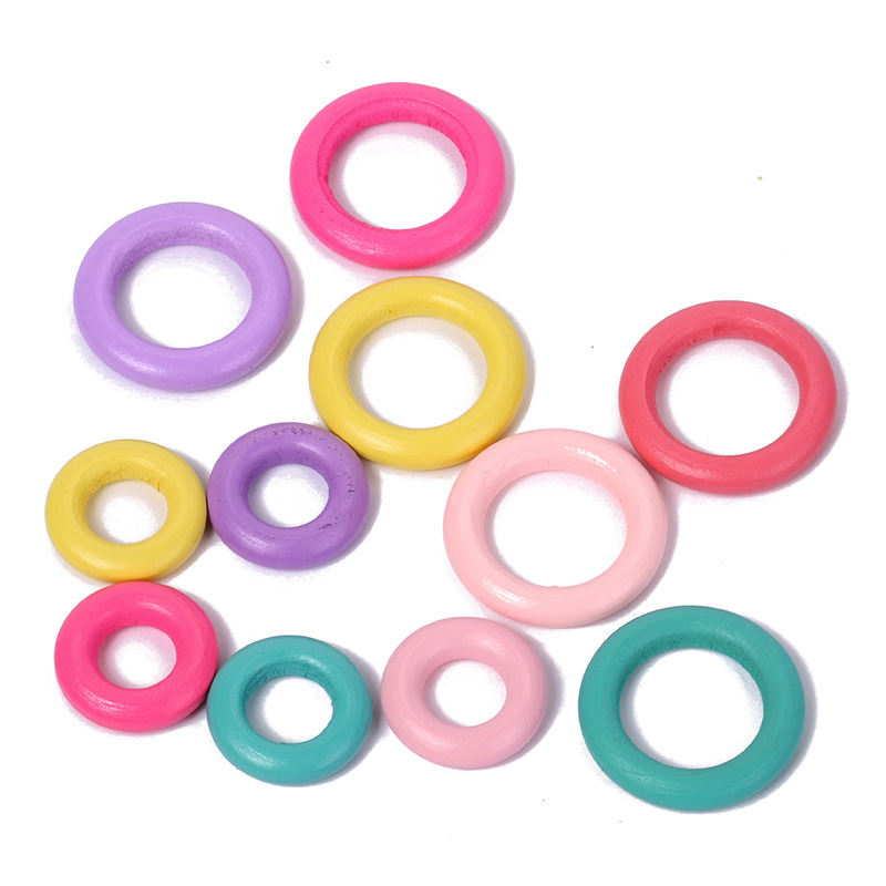 Colorful Cute Theaceae Wooden Ring Necklace Handmade DIY Piercing Accessories