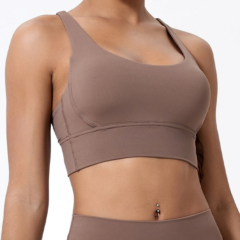 Nude Feel Spaghetti Strap Bra Beauty Back Exercise Fitness