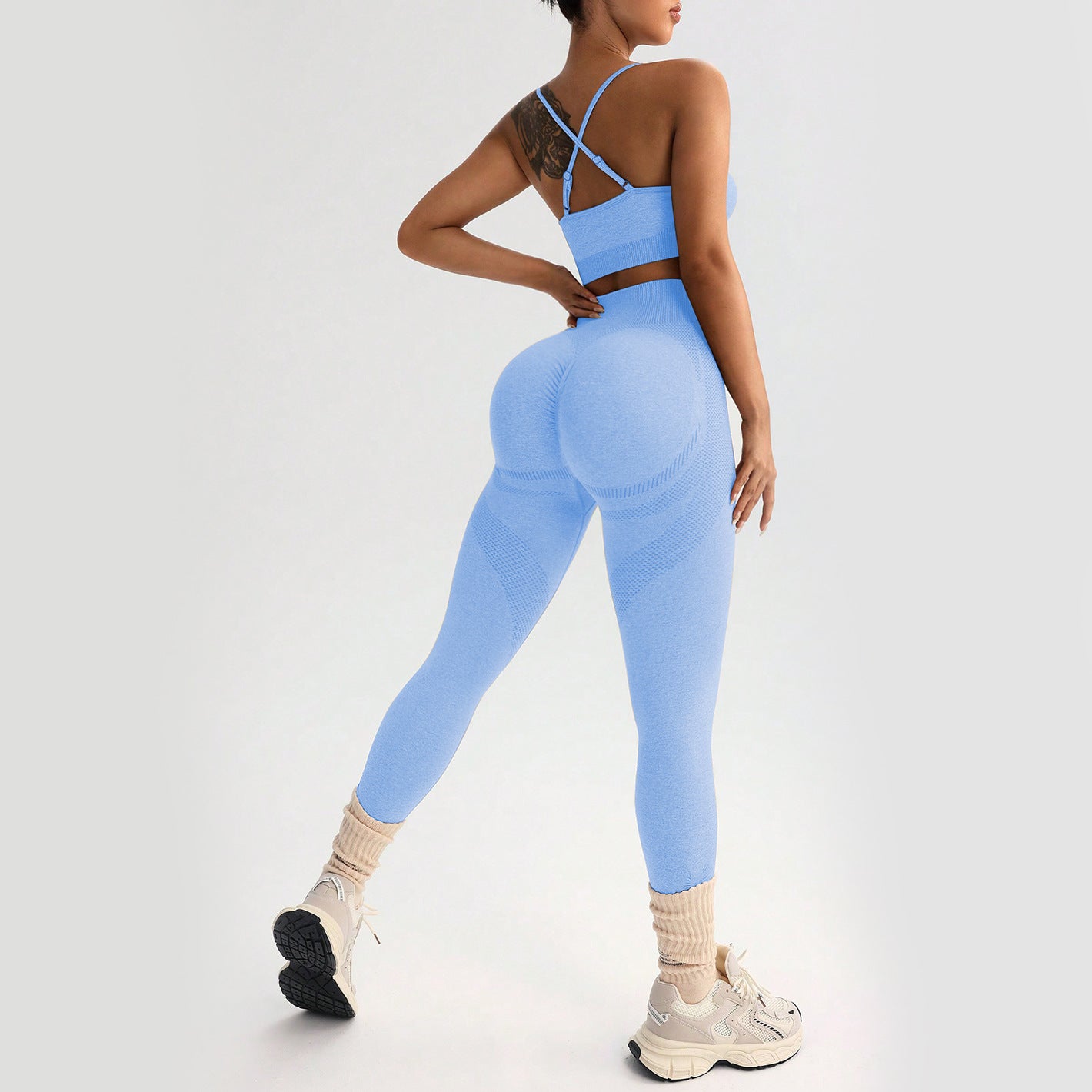Women's Sling Fitness Sports Bra Yoga Pants Seamless Suit