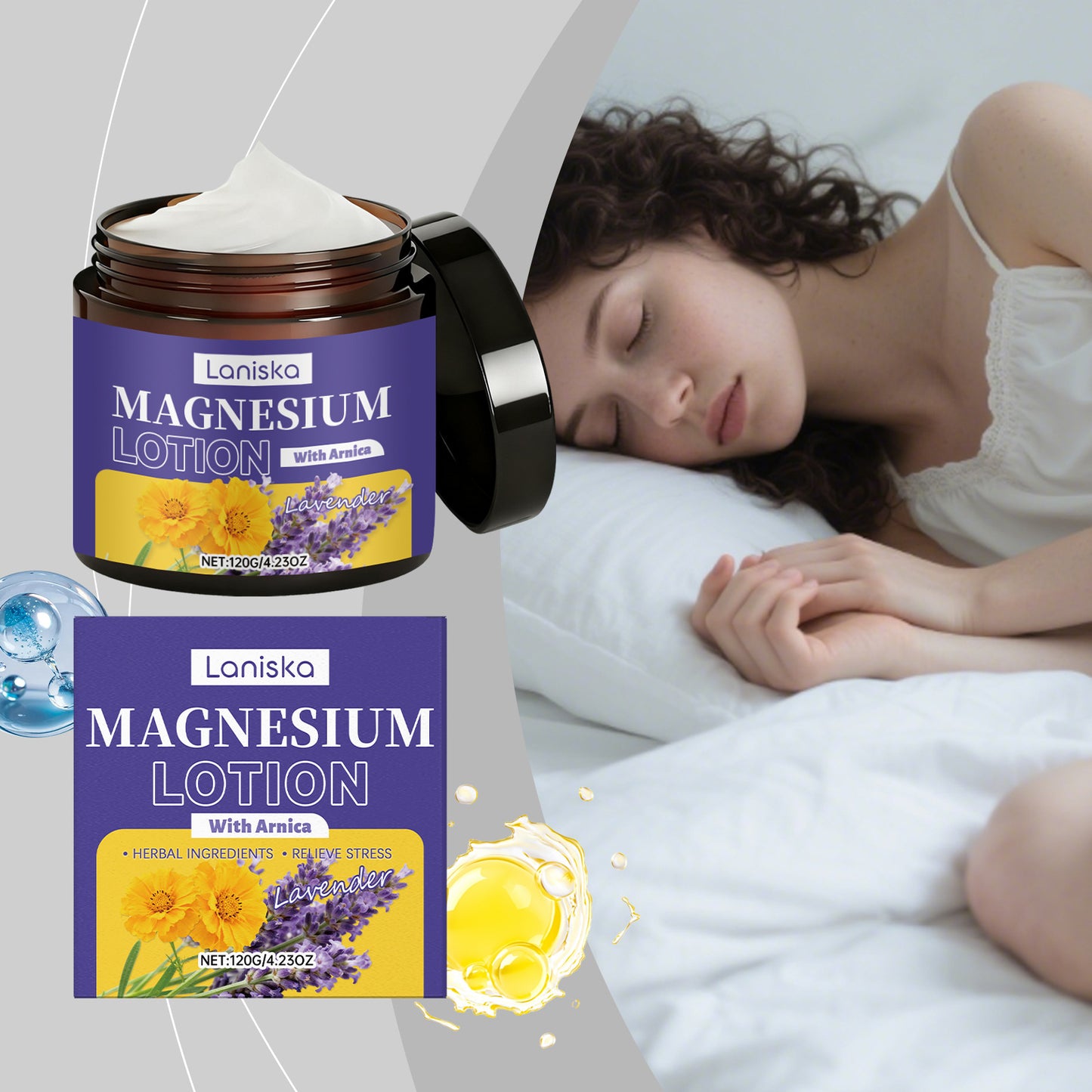 Sleep Care Magnesium Cream Nourishes The Body And Provides Comfort Before Bedtime