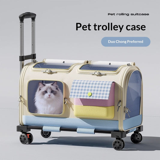 Pet Carrier For Cats, Extra-Large Extended Trolley Bag