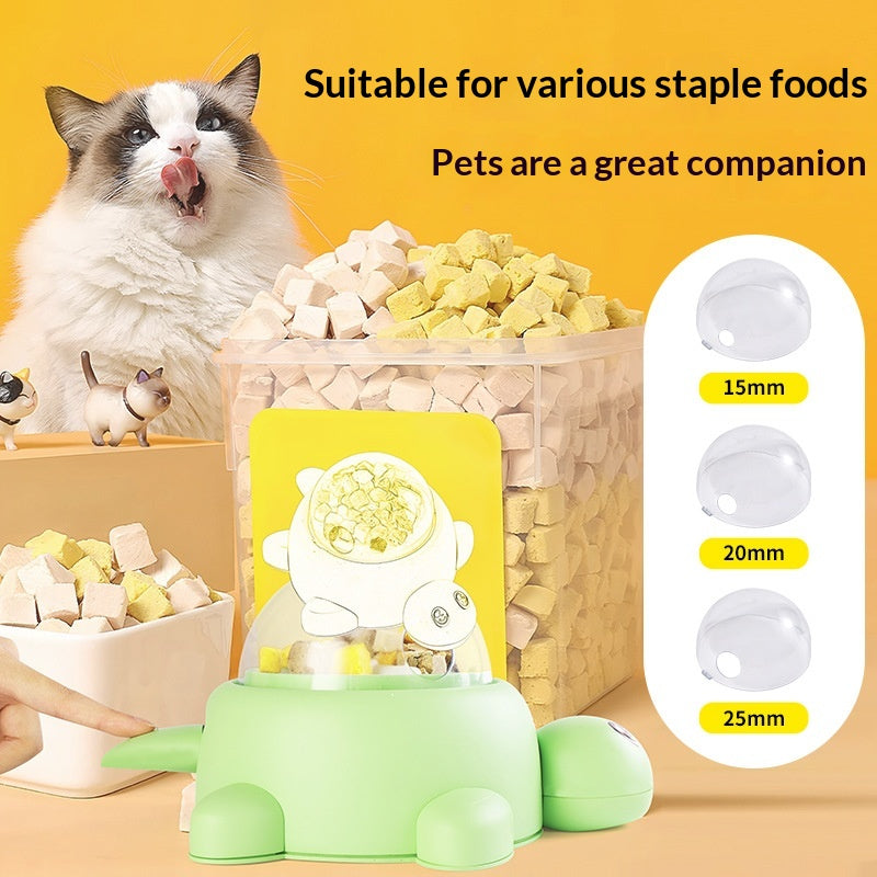 Pet Food Dispenser Puzzle-style Little Turtle Press-and-feed Feeder